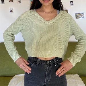 Sage green vneck sweater